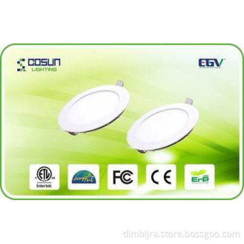 8W 595LM Round LED Flat Panel Lights / 11mm LED Flat Panel